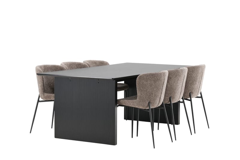 Vail spisebord 200 cm med 6 Modesto spisestoler - Møbler - Bord - Spisegruppe