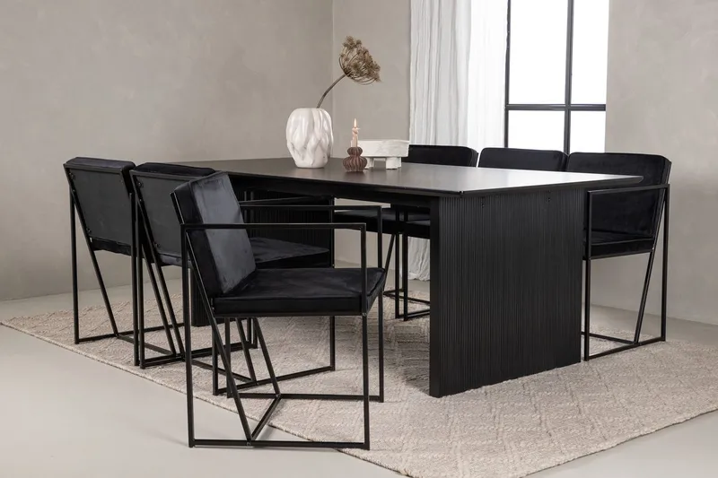 Vail spisebord 200 cm med 6 Richmond spisestoler