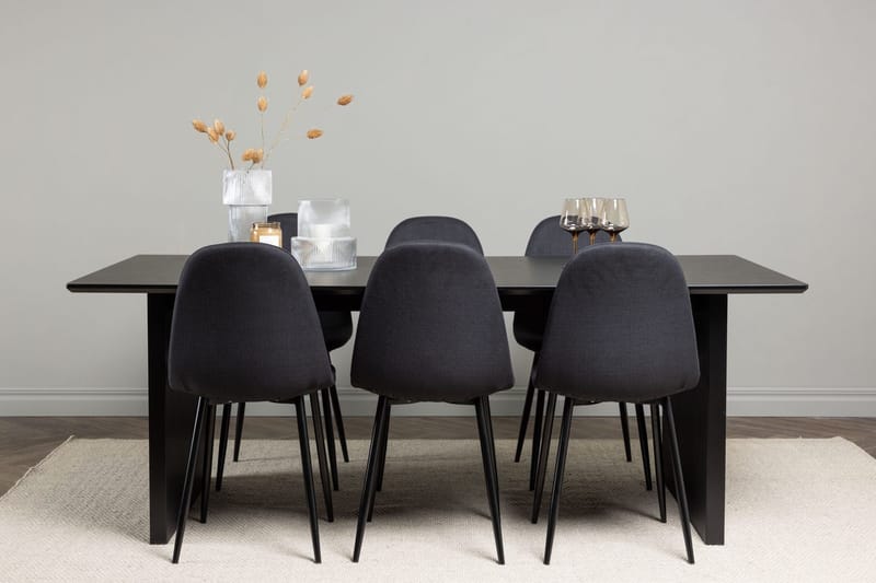 Vail spisebord 200 cm med 6 Polar spisestoler