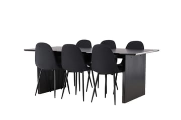 Vail spisebord 200 cm med 6 Polar spisestoler - Møbler - Bord - Spisegruppe