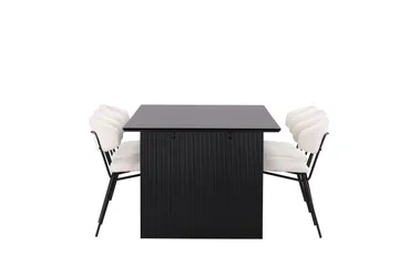 Vail Spisegruppe 200 cm Rektangulær med 6 Chico Stoler - Sort - Møbler - Bord - Spisegruppe