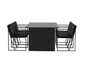 Vail Spisegruppe 200 cm Rektangulær med 6 Richmond Stoler - Sort - Møbler - Bord - Spisegruppe