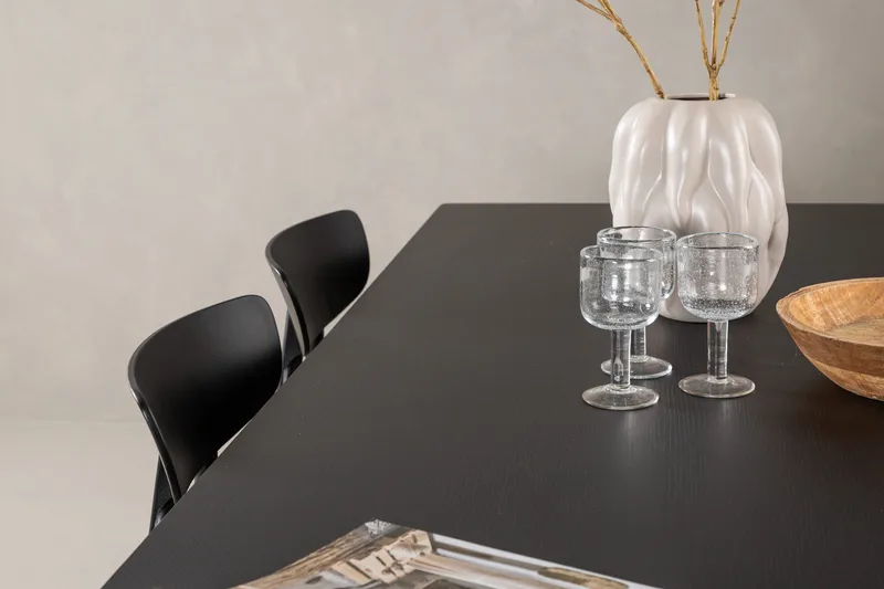 Vail Spisegruppe 200 cm Rektangulær med 6 Ursholmen Stoler - Sort - Møbler - Bord - Spisegruppe