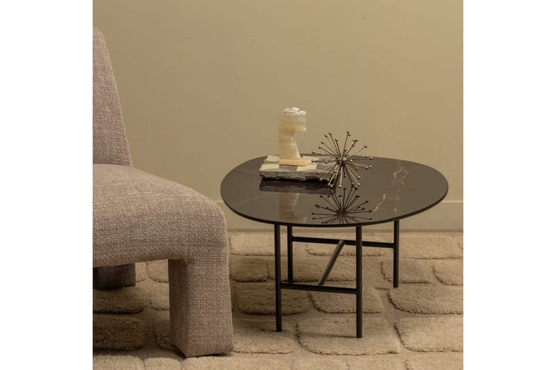 Vajen Sofabord 70x70 cm i Marmor - Sort - Møbler - Bord - Marmorbord