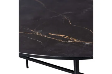 Vajen Sofabord 80x60 cm i Keramikk med Understell i Metall - Sort - Møbler - Bord - Marmorbord