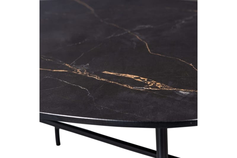 Vajen Sofabord 80x60 cm i Keramikk med Understell i Metall - Sort - Møbler - Bord - Marmorbord