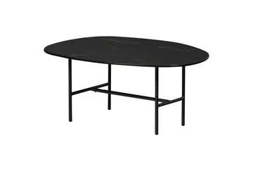 Vajen Sofabord 80x60 cm i Keramikk med Understell i Metall - Sort - Møbler - Bord - Marmorbord