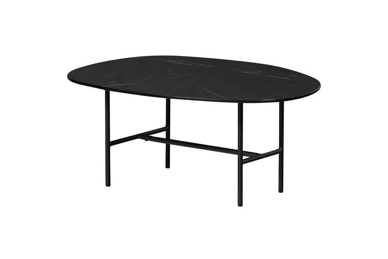 Vajen Sofabord 80x60 cm i Keramikk med Understell i Metall - Sort - Møbler - Bord - Marmorbord