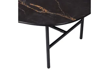 Vajen Sofabord 80x60 cm i Keramikk med Understell i Metall - Sort - Møbler - Bord - Marmorbord