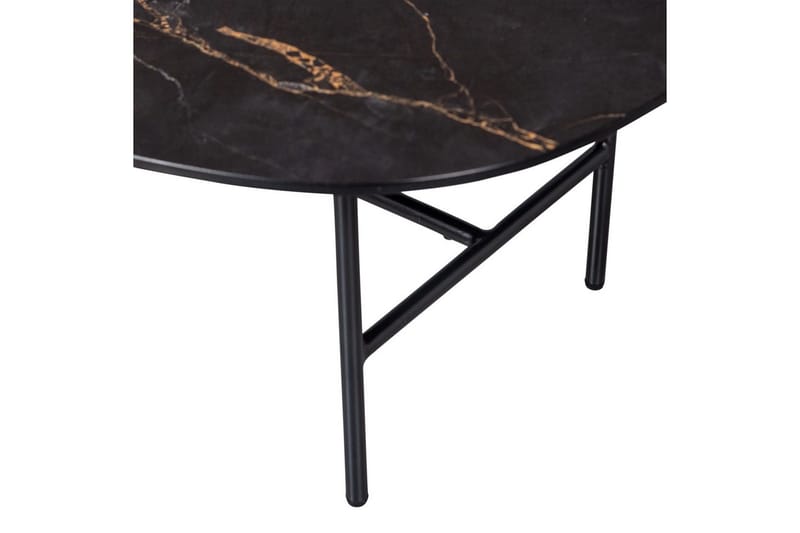 Vajen Sofabord 80x60 cm i Keramikk med Understell i Metall - Sort - Møbler - Bord - Marmorbord