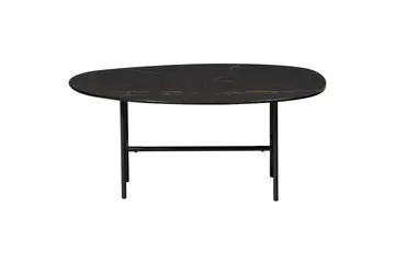 Vajen Sofabord 80x60 cm i Keramikk med Understell i Metall - Sort - Møbler - Bord - Marmorbord