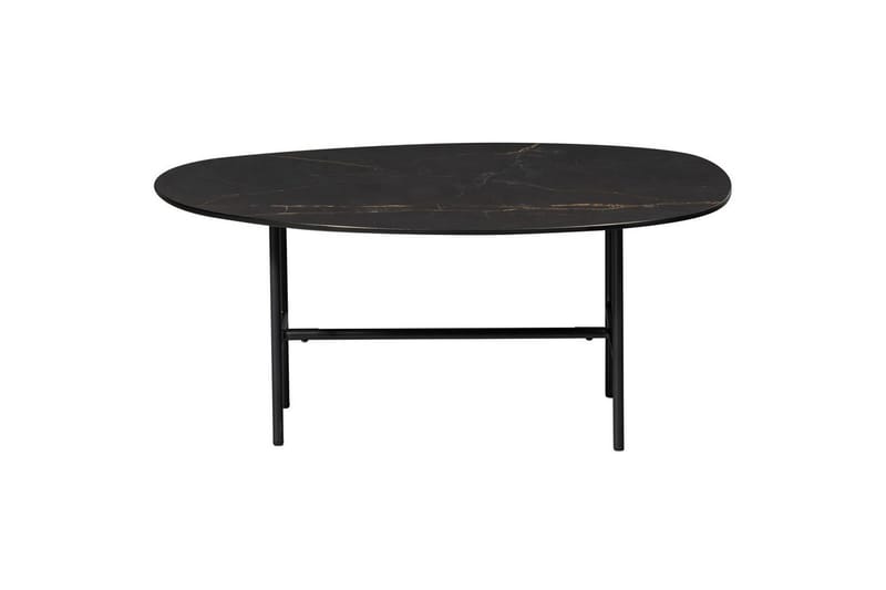 Vajen Sofabord 80x60 cm i Keramikk med Understell i Metall - Sort - Møbler - Bord - Marmorbord