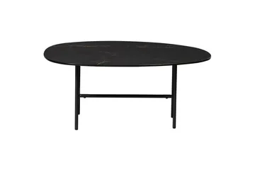 Vajen Sofabord 80x60 cm i Keramikk med Understell i Metall - Sort - Møbler - Bord - Marmorbord