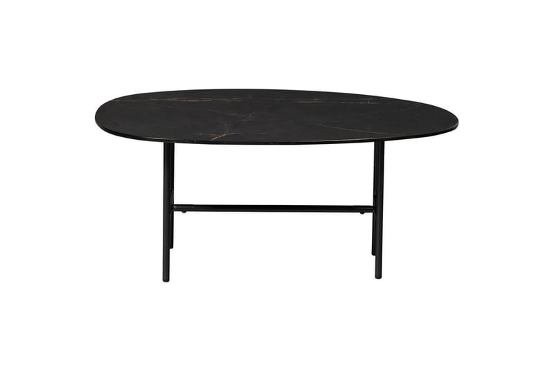 Vajen Sofabord 80x60 cm i Keramikk med Understell i Metall - Sort - Møbler - Bord - Marmorbord