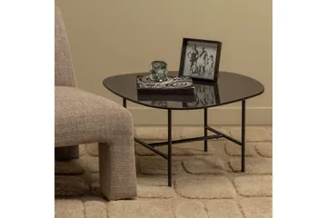 Vajen Sofabord 80x60 cm i Keramikk med Understell i Metall - Sort - Møbler - Bord - Marmorbord