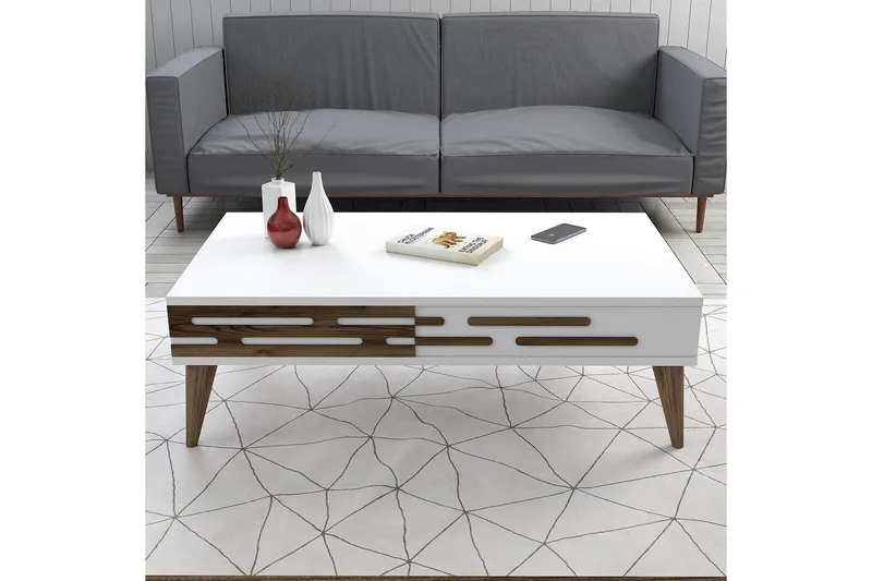 Valensiya Sofabord 105 cm - Hvit - Møbler - Bord - Sofabord & salongbord