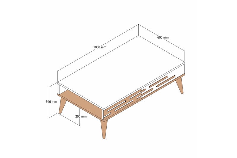 Valensiya Sofabord 105 cm - Hvit - Møbler - Bord - Sofabord & salongbord