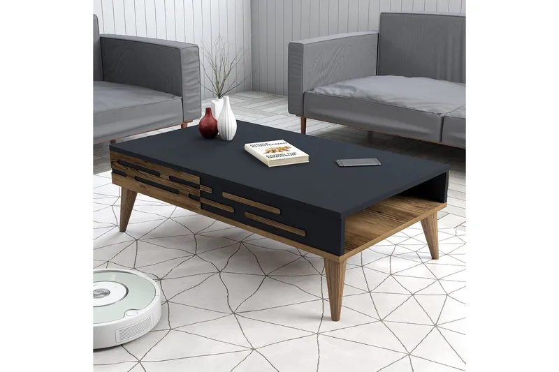 Valensiya Sofabord 105 cm - Valnøtt/Antrasitt - Møbler - Bord - Sofabord & salongbord