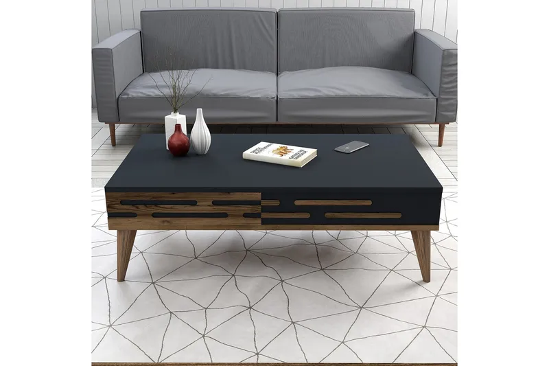 Valensiya Sofabord 105 cm - Valnøtt/Antrasitt - Møbler - Bord - Sofabord & salongbord