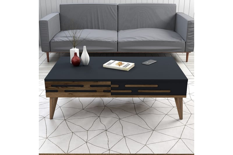 Valensiya Sofabord 105 cm - Valnøtt/Antrasitt - Møbler - Bord - Sofabord & salongbord