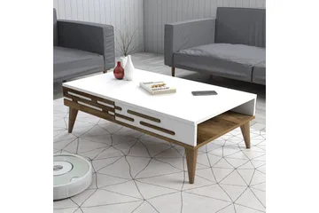 Valensiya Sofabord 105 cm - Valnøtt/Hvit - Møbler - Bord - Sofabord & salongbord