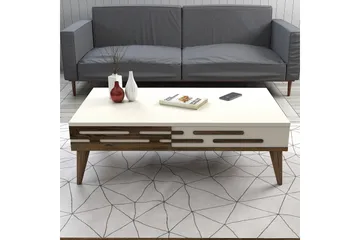 Valensiya Sofabord 105 cm - Valnøtt/Krem - Møbler - Bord - Sofabord & salongbord