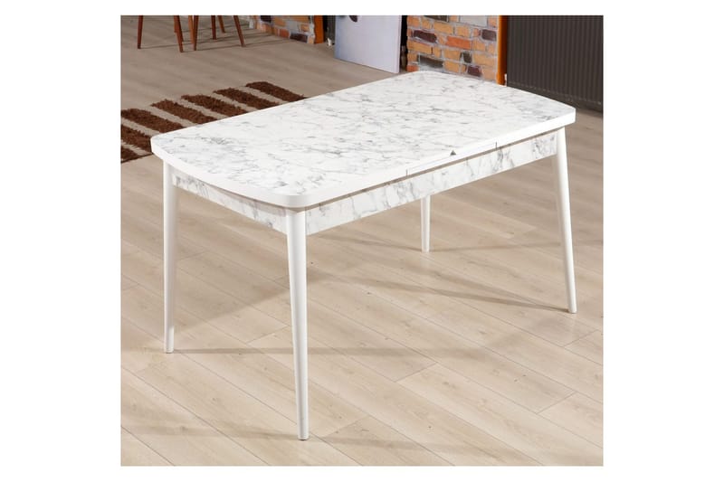 Valric Spisebord 132 cm Rektangulær, Hvit/Grå