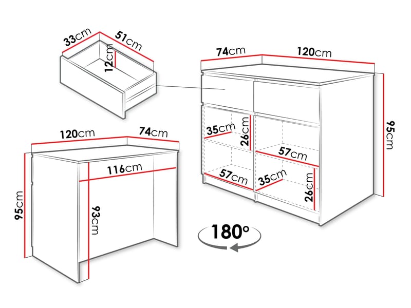 Valricon Kjøkkenøy 120 cm - hvit - Møbler - Bord - Barbord & ståbord
