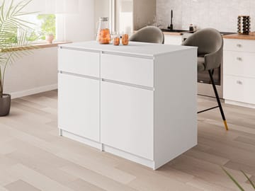 Valricon Kjøkkenøy 120 cm - hvit - Møbler - Bord - Barbord & ståbord