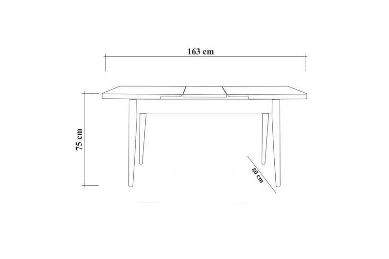 Valsot Spisegruppe 129 cm Rektangulær - Natur/Grå - Møbler - Bord - Spisegruppe