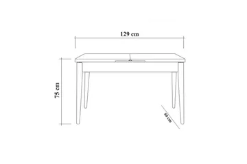Valsot Spisegruppe 129 cm Rektangulær - Natur/Grå - Møbler - Bord - Spisegruppe
