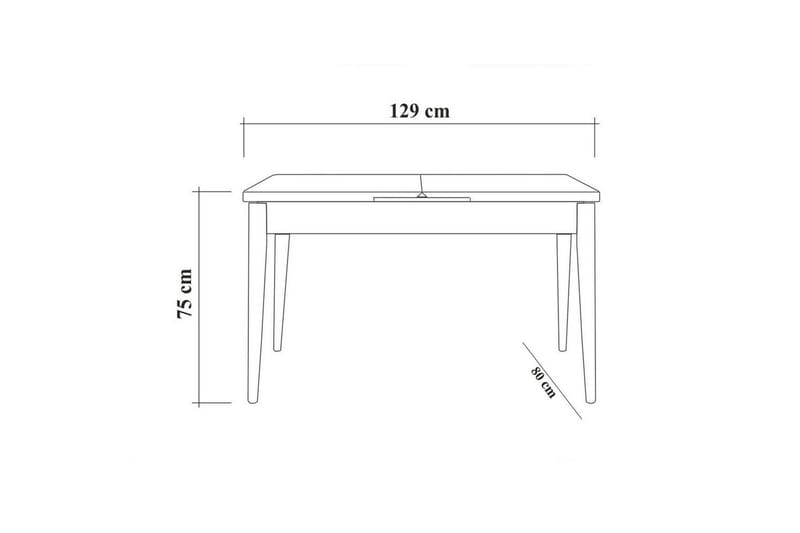 Valsot Spisegruppe 129 cm Rektangulær - Natur/Grå - Møbler - Bord - Spisegruppe