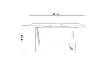 Valsot Spisegruppe 129 cm Rektangulær - Natur/Grå - Møbler - Bord - Spisegruppe