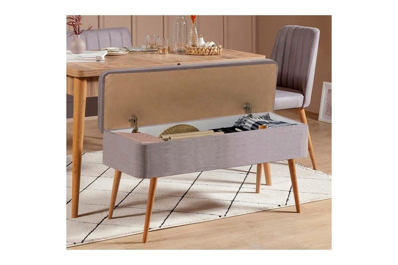 Valsot Spisegruppe 129 cm Rektangulær - Natur/Grå - Møbler - Bord - Spisegruppe