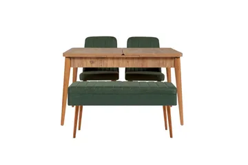 Valsot Spisegruppe 129 cm Rektangulær - Natur/Grønn - Møbler - Bord - Spisegruppe