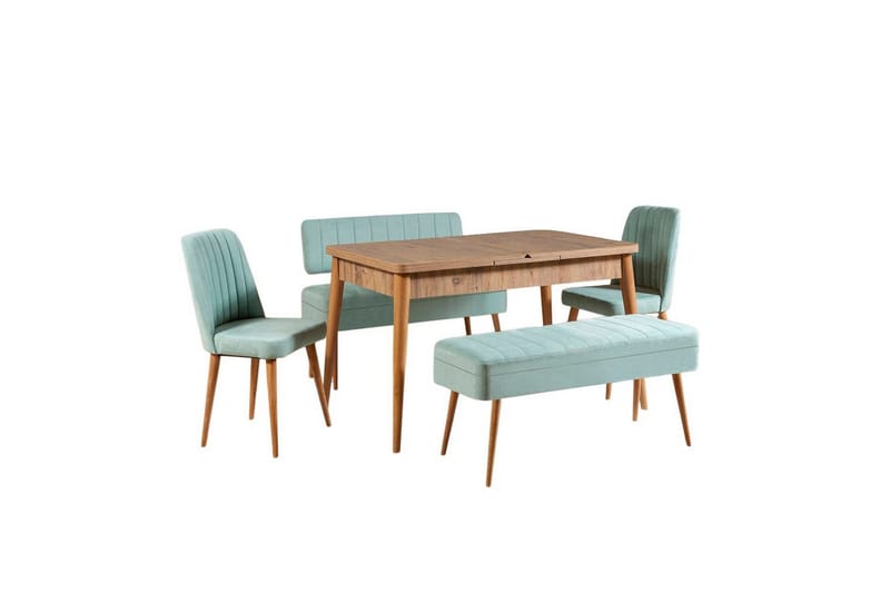 Valsot Spisegruppe 129 cm Rektangulær, Natur/Grønn