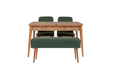 Valsot Spisegruppe 129 cm Rektangulær - Natur/Grønn - Møbler - Bord - Spisegruppe