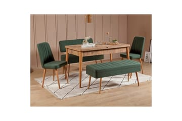 Valsot Spisegruppe 129 cm Rektangulær - Natur/Grønn - Møbler - Bord - Spisegruppe