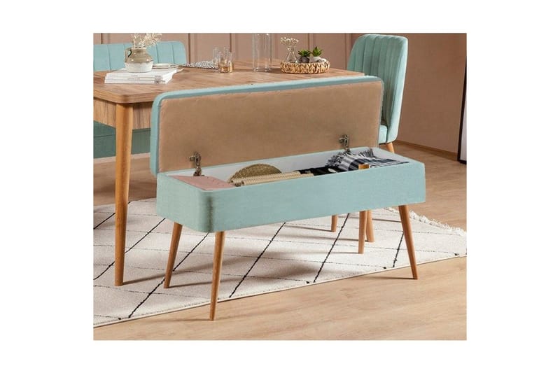 Valsot Spisegruppe 129 cm Rektangulær - Natur/Grønn - Møbler - Bord - Spisegruppe