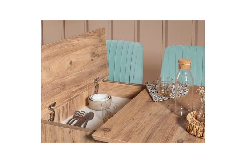 Valsot Spisegruppe 129 cm Rektangulær - Natur/Grønn - Møbler - Bord - Spisegruppe