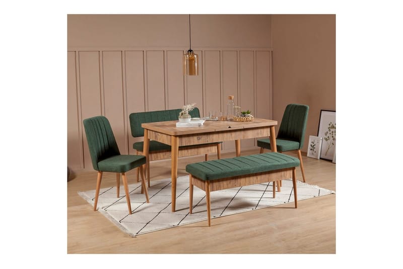 Valsot Spisegruppe 130 cm Rektangulær - Natur - Møbler - Bord - Spisegruppe