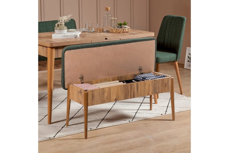 Valsot Spisegruppe 130 cm Rektangulær - Natur - Møbler - Bord - Spisegruppe