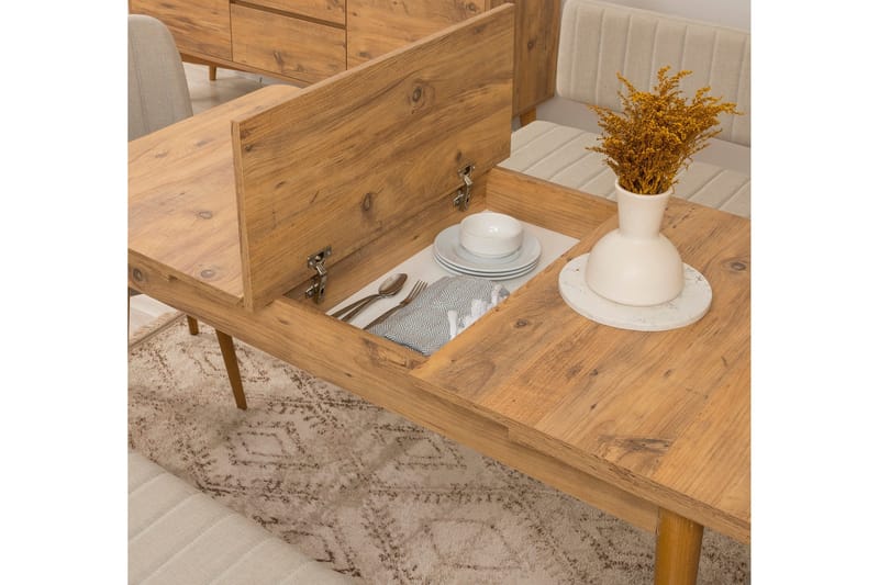 Valsot Spisegruppe Rektangulær - Beige - Møbler - Bord - Spisegruppe