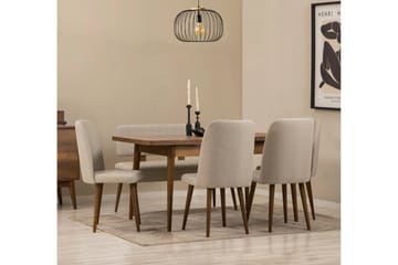 Valsot Spisegruppe Rektangulær - Beige - Møbler - Bord - Spisegruppe