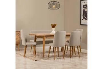 Valsot Spisegruppe Rektangulær - Beige - Møbler - Bord - Spisegruppe