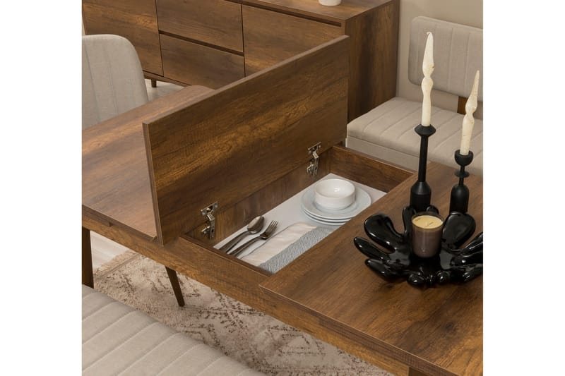 Valsot Spisegruppe Rektangulær - Beige - Møbler - Bord - Spisegruppe