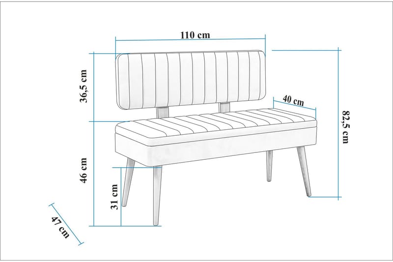 Valsot Spisegruppe Rektangulær - Beige - Møbler - Bord - Spisegruppe