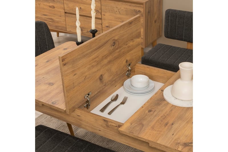 Valsot Spisegruppe Rektangulær - Mørkegrå - Møbler - Bord - Spisegruppe