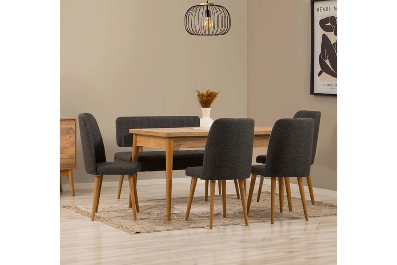 Valsot Spisegruppe Rektangulær, Mørkegrå