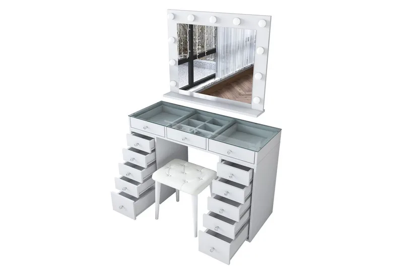 Varlin Sminkebord 120 cm - Hvit - Møbler - Bord - Sminkebord & toalettbord